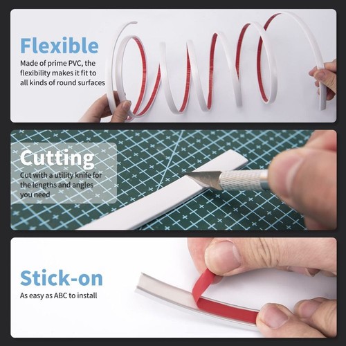 Self Adhesive Molding Trim Paintable Mirrior Frame Decor Kitchen Backsplash - Picture 3 of 8
