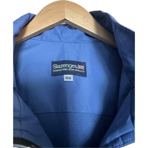 Slazenger Zippered Jacket, Blue/Grey. Size 100 Removable Hood - Picture 2 of 8