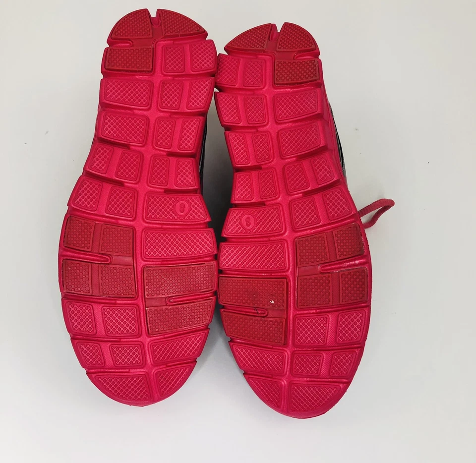 Curves Women Dark Gray Pink Athletic Sneakers Lace Up Running Shoes Size 8 - Image 4 of 4