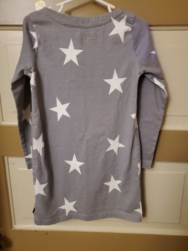 Miki. B. Girls Gray long sleeve Star Print Dress, Size 5, New W/o Tags - Picture 3 of 4