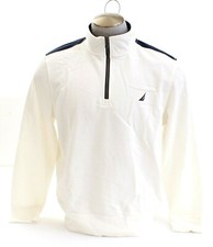 Nautica Marshmallow White 1/4 Zip Pullover Sweatshirt Men's NWT
