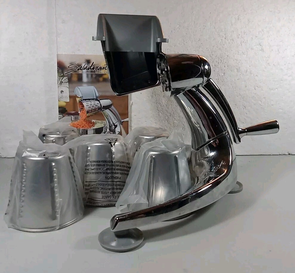 SALADMASTER SALAD MACHINE FOOD PROCESSOR 5 CONES BRAND NEW No BOX VTG 2004