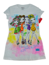 Girls Graphic T Shirt Top Tees La Dee Da Doll Peace Love BFF Printed Kids Gifts