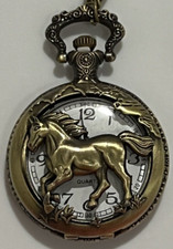 Horse Pocket Watch Works and Comes w/ Battery New