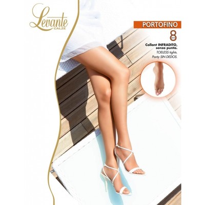 Levante Damen Strumpfhose - Portofino Socken 8 DEN Zehentrenner - ohne Spitze