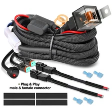 DT Connector Heavy Duty Wiring Harness Kit 2-WAY For LED Pods Work Light Bar 12V