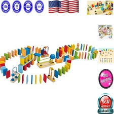 Dynamo Wooden Domino Set - 107 Colorful Pieces for Endless Play  STEAM Learning