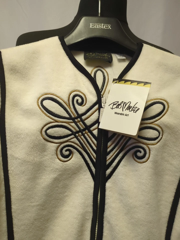 Bob Mackie Wearable Art Cream Jacket, Black & Copper Design Size X's (Gurnos) - Image 2 of 4