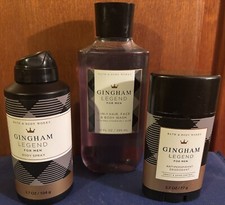 Bath  Body Works GINGHAM LEGEND for Men Body Wash, Body Spray, Deodorant - NEW