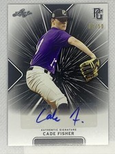 2021 LEAF PERFECT GAME CADE FISHER BLACK PAPER AUTO # 38/50