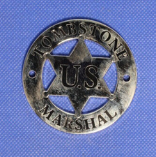 Replica Tombstone Marshall Badge, Silver finish