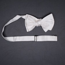 Molly Rodgers Mens Silk Bow Tie Bowtie Cream White Pre-Tied Formal Made in USA