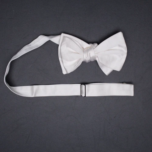 Molly Rodgers Mens Silk Bow Tie Bowtie Cream White Pre-Tied Formal Made in USA