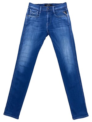 Replay ANBASS Jeans Blue Skinny Slim Fit Stretch M914Y Men's W29 L34 VGC