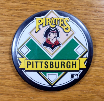 Pittsburgh Pirates Pinback Button Vintage Black Gold Badge Pin MLB Baseball Team