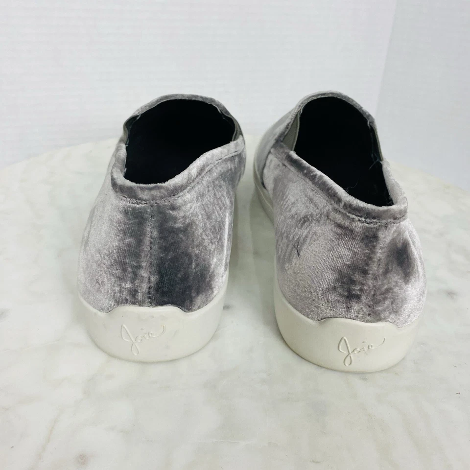 JOIE Womens Huxley Silver Velvet Sneaker Platform Shoes Size 8.5 EU 39.5 - Image 2 of 4