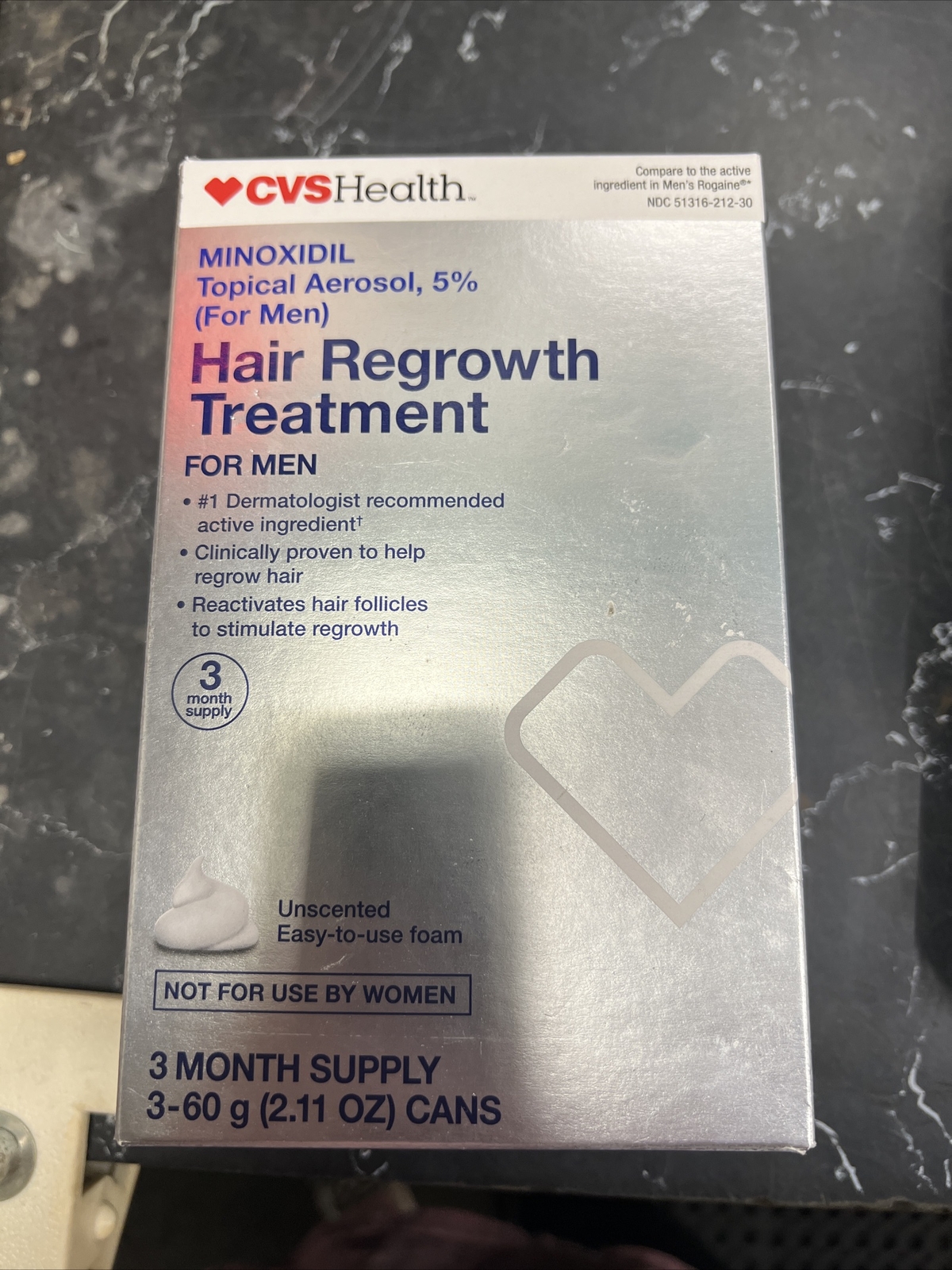 Men's 5 Minoxidil Foam Treatment for Hair Regrowth 3 Month Supply CVS