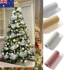10 Yards Christmas Flower Wreath Mesh Ribbon DIY Christmas Tree Packing Ribbon