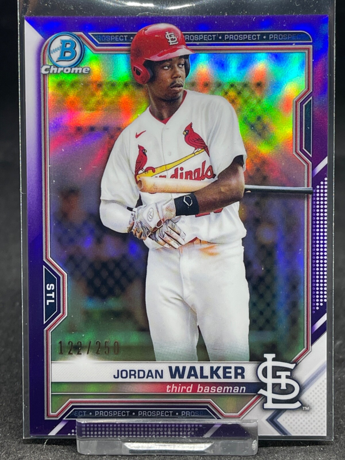 2021 Bowman Chrome Jordan Walker BCP-146 Purple 122/250 Cardinals