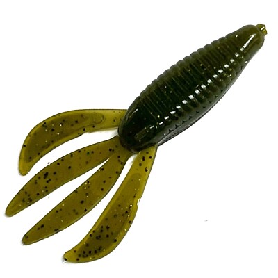 10ct Green Pumpkin Magic 4.25 Rocket Creature bait .