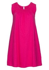 sheego Shirtkleid Mit Smok-Einsatz Damenkleid Frauenkleid Mode Kleid Pink 112721
