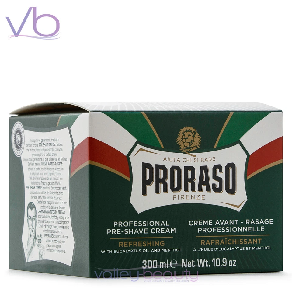 Creme pré-barba e pós-barba verde PRORASO | Tamanho barbeiro de eucalipto e mentol - Imagem 2 de 2
