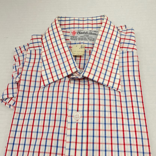 Turnbull & Asser Men's Luxury Dress Shirt - Blue and Red Check - Size L - NWT - Picture 2 of 7