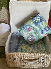 Soft Weaved Picnic Basket Set For Two 15x12x6  