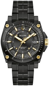 Bulova Men's Icon Calendar Precisionist Luminous Quartz Black Watch 40 Mm 98b408