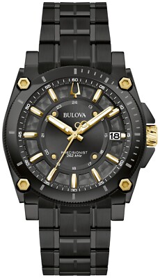 Bulova Men's Icon Calendar Precisionist Luminous Quartz Black Watch 40 MM 98B408