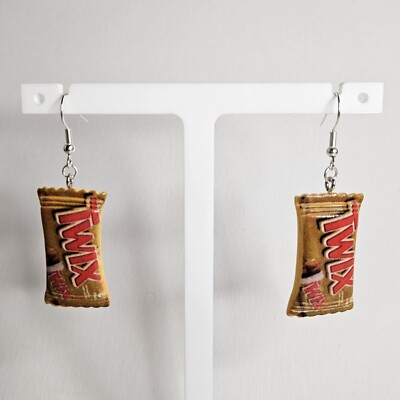 handgefertigte TWIX Schokolade Neuheit Haken Ohrringe