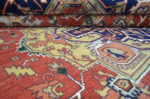 Traditional Geometric Handmade Home Decor Hand-Knotted 9X12 Wool Area Rug 18127 - Picture 5 of 9