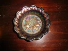 Fenton Carnival Glass, 6 " Iridescent Purple Bowl with bunch of Grapes