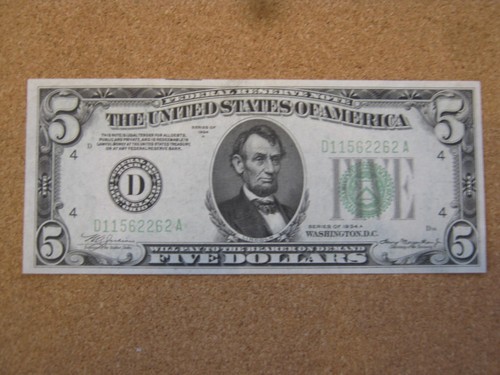 1934A $5 FRN Scarce Cleveland - Gem AU or Better - Picture 1 of 2
