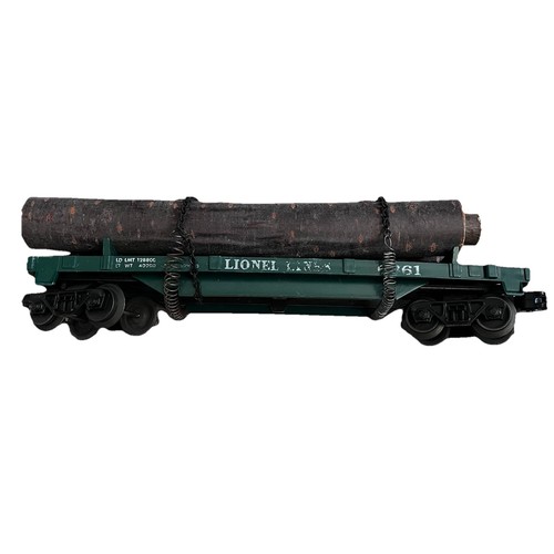 Lionel 6361 Tren Calibre O Modelo Ferrocarril Posguerra Tronco Carro Plano con Registros y Cadenas | Zustand: Used