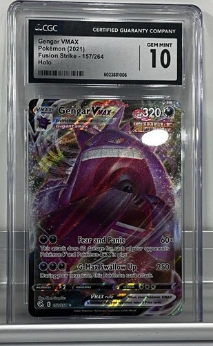 Pokémon TCG Fusion Strike Gengar VMAX Card 157/264 CGC 10 Graded