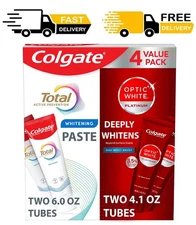 Colgate Total + Optic White Whitening Toothpaste, 20.2 oz., 4 pk.