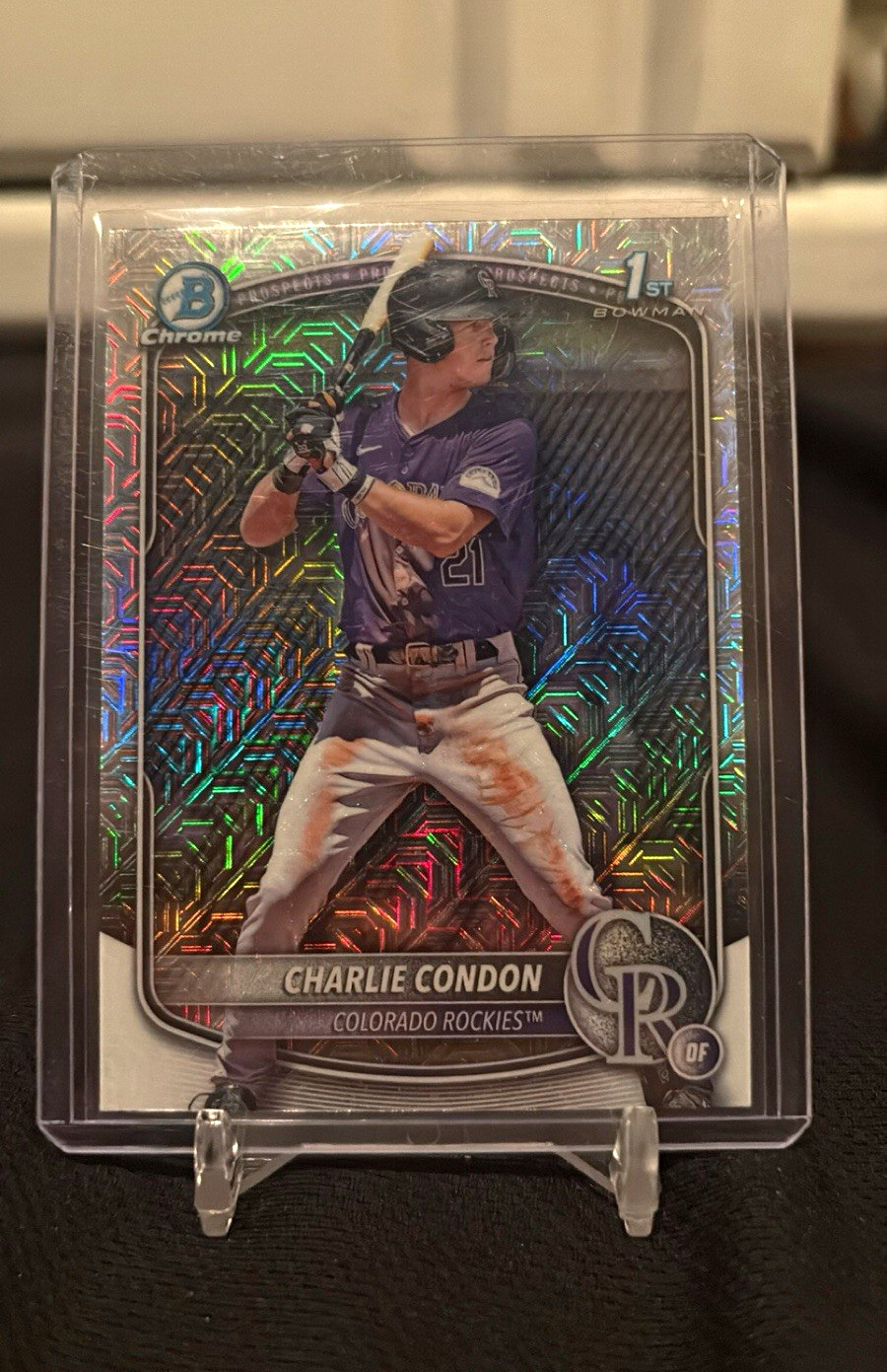 Topps 2025 Bowman Chrome Prospects Charlie Condon Mojo Refractor RC #BCP-75