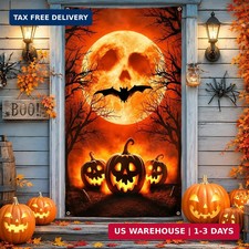 Halloween Door Cover, Horror Halloween Door Decorations for Front Door