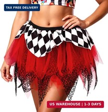 Zoestar Clown Tutu Skirt Black Red Tutus Halloween Party Tutu for Women