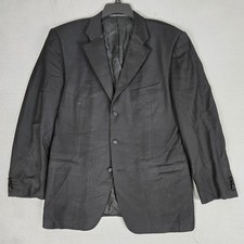 Ermenegildo Zegna Saks Fifth Avenue Blazer Mens 44R Wool Black Three Button