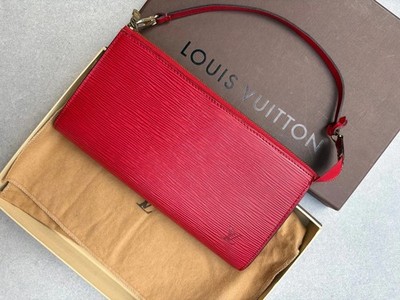 Louis Vuitton LV Red Epi Leather Women s Pochette Shoulder Bag with box