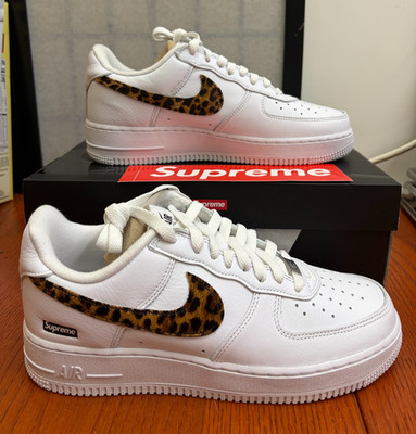 Size 8 - Supreme x GOODENOUGH x Nike Air Force 1 Low White Cheetah Print