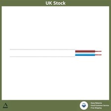 Flexible 2-Core Flat Cable White 0.5mm 2192Y 10 Metre 33 ft 1.70 per metre