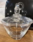 Vintage Mid-Century STEUBEN Glass Crystal 7" Ram's Head Candy Dish Irene Benton