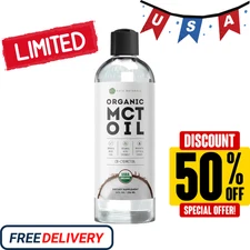 MCT Oil for Coffee. Pure Coconut MCT C8 and C10 Oil (8Oz, Organic, Unflavored)