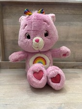 Care Bears Cheer Bear 13" Talks Sings 2007 Pink Rainbow Hearts Tested Works