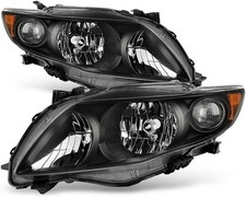 For 2009-2010 Toyota Corolla S/XRS Blk Headlights Amber Reflector Headlamp 09-10