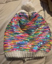 The Children's Place Colorful Beanie Hat S-M with Pompom L-XL Age 8 