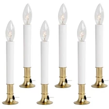 Creative Hobbies® Pack of 6 Electric Window Candle with On/Off Switch, Light